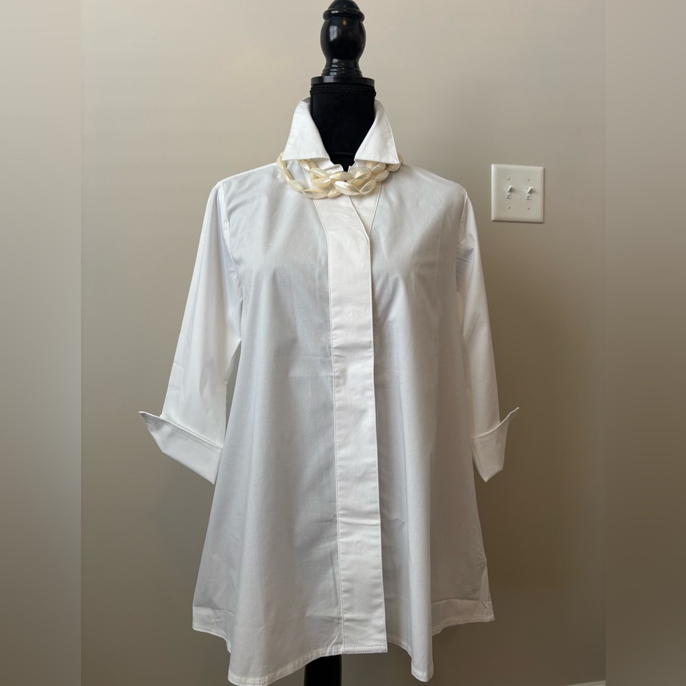 Martha Stewart White Button Down Shirt